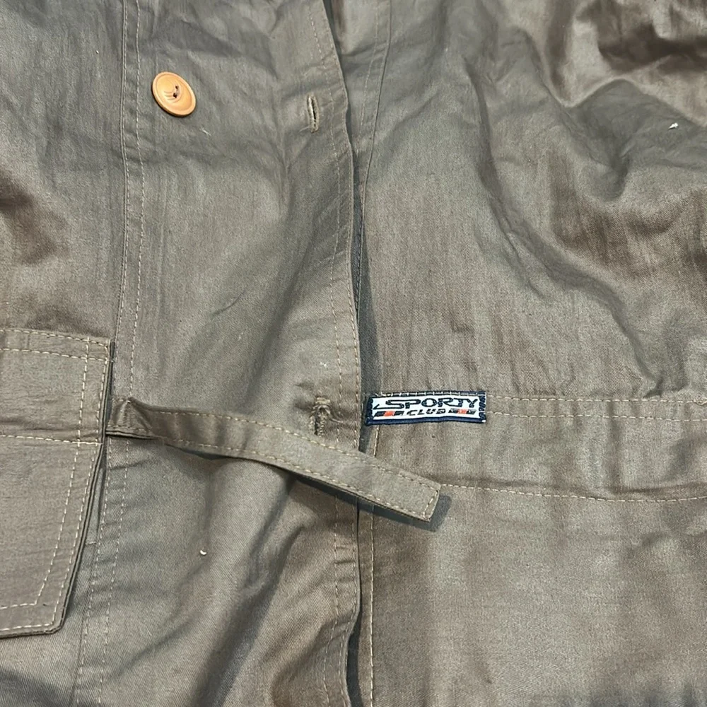 Vintage‎ Brown Trench Coat with Orange Buttons